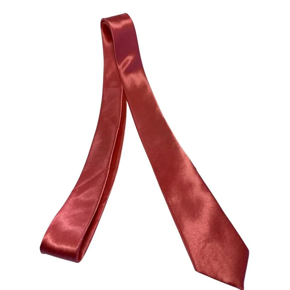 Xander Logan Satin Pink and Multicolor Neck Tie SKINNY